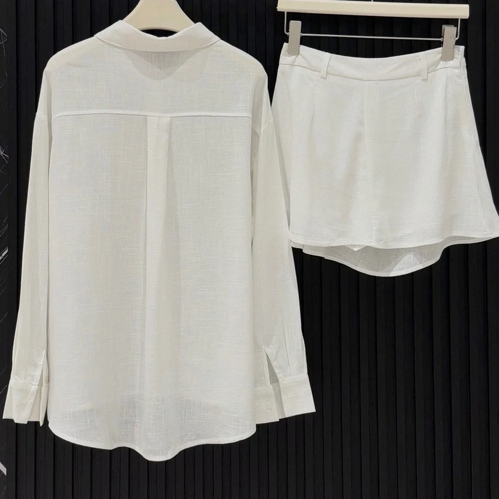 Loewe Women's White Button-Up Shirt & Skort Set - Picture 2 of 4